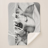 Eenvoudige moderne, elegante grafische naam en fot sherpa deken (Voorkant)