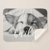 Eenvoudige moderne, elegante grafische naam en fot sherpa deken (Voorkant (horizontaal))