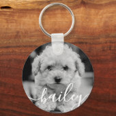 Eenvoudige moderne, elegante grafische naam en fot sleutelhanger (Voorkant)