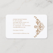 Eenvoudige moderne, elegante grijze linen Professi Visitekaartje (Achterkant)