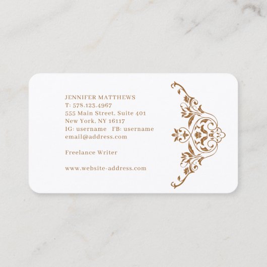 Eenvoudige moderne, elegante grijze linen Professi Visitekaartje (Achterkant)