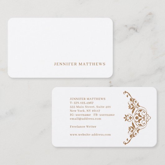 Eenvoudige moderne, elegante grijze linen Professi Visitekaartje (Voorkant / Achterkant)