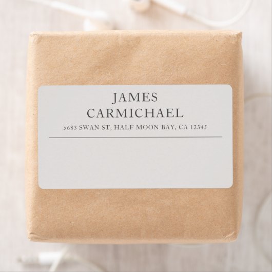 Eenvoudige, moderne, elegante grijze verzending etiket (Insitu)