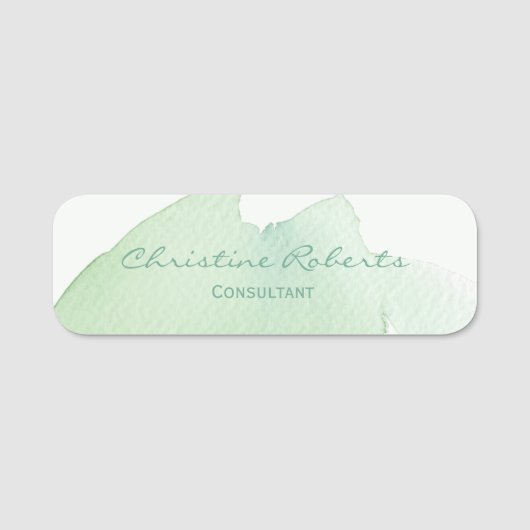 Eenvoudige moderne elegante groene blauwe Waterver Naamplaatje (Voorkant)