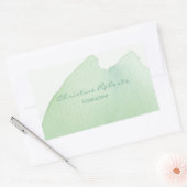 Eenvoudige moderne elegante groene blauwe Waterver Rechthoekige Sticker (Envelop)