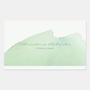 Eenvoudige moderne elegante groene blauwe Waterver Rechthoekige Sticker