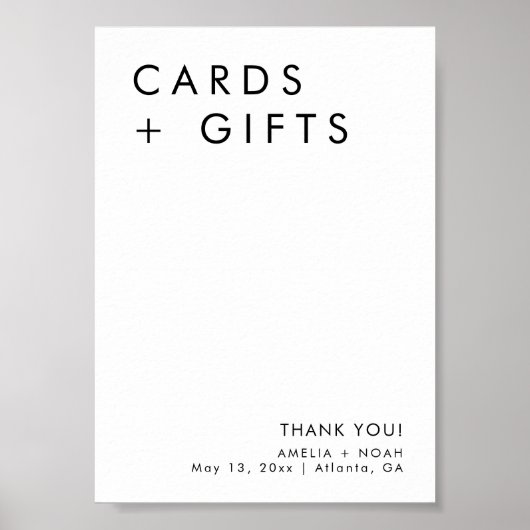 Eenvoudige moderne elegante Kaarten en geschenken  Poster (Voorkant)