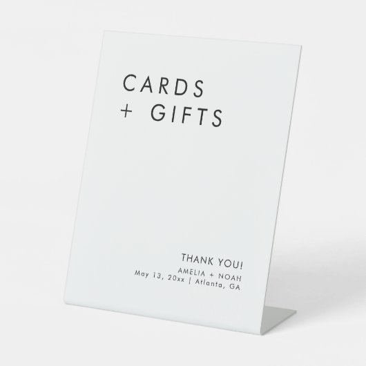 Eenvoudige moderne elegante Kaarten en geschenken  Reclamebord Met Voetstuk (Voorkant)