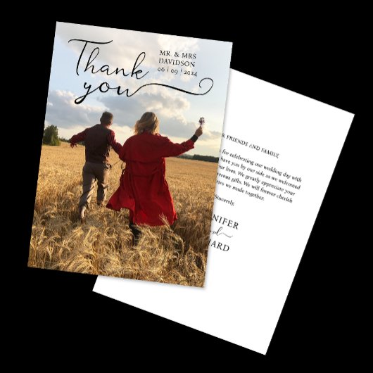 Eenvoudige Moderne Elegante Kalligrafie Dankbaarhe Bedankkaart