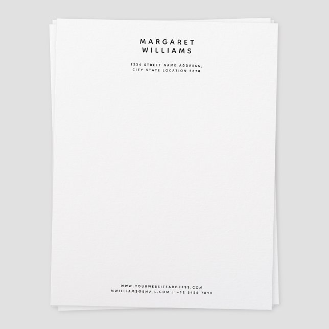Eenvoudige, moderne, elegante Kantoor Letterhead Briefhoofd (Simple Modern Minimalist Office Letterhead)