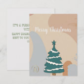 Eenvoudige, moderne elegante kerstKaart voor klant Notitiekaartje (Voorkant / Achterkant)