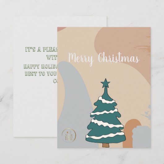 Eenvoudige, moderne elegante kerstKaart voor klant Notitiekaartje (Voorkant / Achterkant)