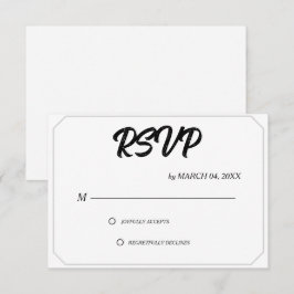 Eenvoudige Moderne Elegante Klassieke Trouw-RSVP RSVP Kaartje