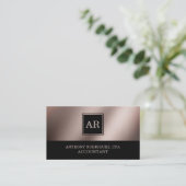 Eenvoudige moderne elegante monogram accountant visitekaartje (Staand voorkant)