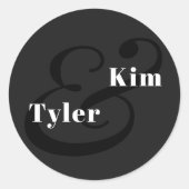 Eenvoudige moderne elegante namen voor monogram br ronde sticker (Voorkant)