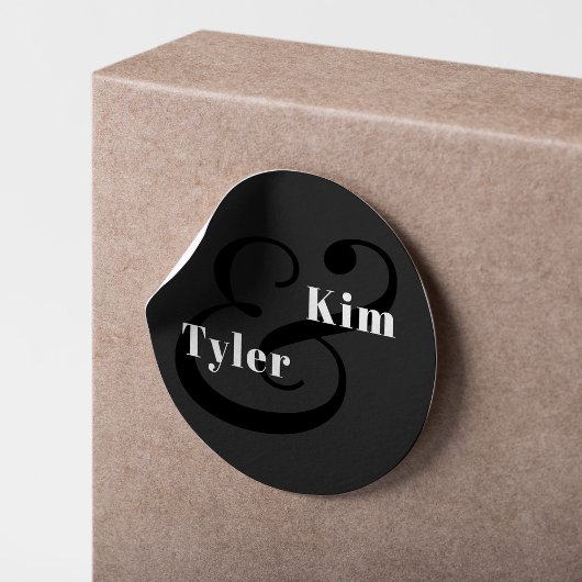 Eenvoudige moderne elegante namen voor monogram br ronde sticker