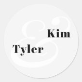 Eenvoudige moderne elegante namen voor monogram br ronde sticker (Voorkant)