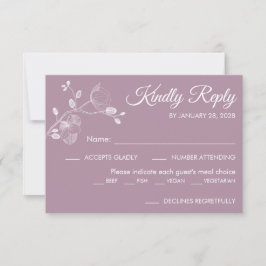 Eenvoudige, moderne, elegante orchideeën-maaltijd RSVP kaartje