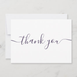 Eenvoudige Moderne Elegante Paarse Script Bedankkaart