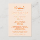 Eenvoudige moderne elegante Patel Perzik bruiloft  Informatiekaartje (Voorkant)