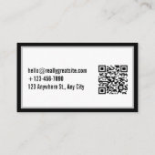 Eenvoudige moderne elegante QR-code op maat Visitekaartje (Achterkant)