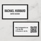 Eenvoudige moderne elegante QR-code op maat Visitekaartje (Voorkant / Achterkant)