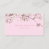 Eenvoudige Moderne Elegante Roze Bloesem Visitekaartje (Voorkant)