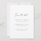 Eenvoudige Moderne Elegante Script Foto Bruiloft Save The Date (Achterkant)