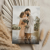 Eenvoudige Moderne Elegante Scriptie Foto Bruiloft Save The Date