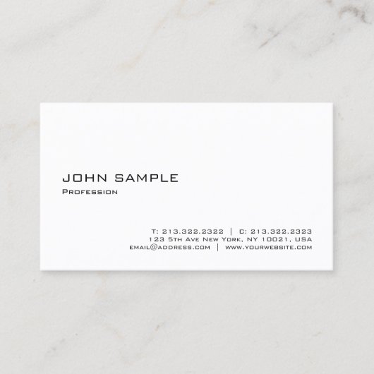Eenvoudige moderne elegante Sjabloon professional Visitekaartje (Voorkant)