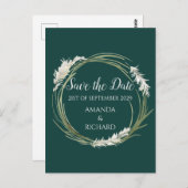 Eenvoudige Moderne Elegante Smaragdgroene Save the Briefkaart (Voorkant / Achterkant)