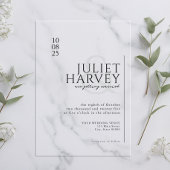 Eenvoudige Moderne Elegante Trouw Acryl Uitnodigingen