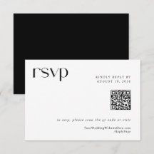 Eenvoudige Moderne Elegante Trouw QR Code RSVP Kaa