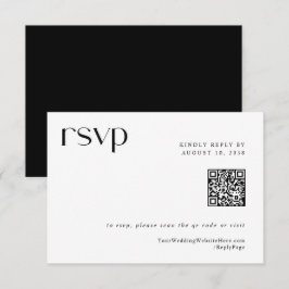 Eenvoudige Moderne Elegante Trouw QR Code RSVP Kaa Kaartje
