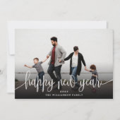 Eenvoudige moderne elegante typografie nieuwjaar | feestdagenkaart (Voorkant)