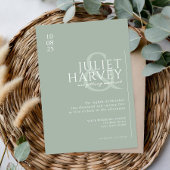 Eenvoudige moderne elegante wijze groene bruiloft kaart