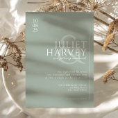 Eenvoudige moderne elegante wijze groene bruiloft kaart