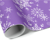 Eenvoudige moderne elegante Winter Snowflake Kerst Cadeaupapier (Rol Hoek)