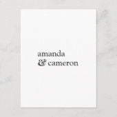 Eenvoudige moderne elegante witbruiloft - details informatiekaartje (Achterkant)