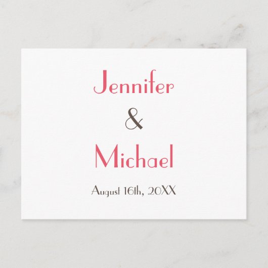 Eenvoudige moderne elegante witte bruiloft reactie briefkaart (Voorkant)