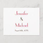 Eenvoudige Moderne Elegante Witte Huwelijksreactie Briefkaart (Voorkant)