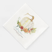 Eenvoudige moderne elegante witte pompoenbloem servet (Hoek)