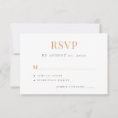 Eenvoudige, moderne, elegante zwarte bruiloft RSVP kaartje (Voorkant)