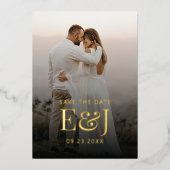 Eenvoudige moderne elegantie Bewaar de datum Bruil Folie Uitnodiging (Voorkant)