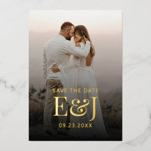 Eenvoudige Moderne Elegantie Save The Date Trouwen Folie Uitnodiging