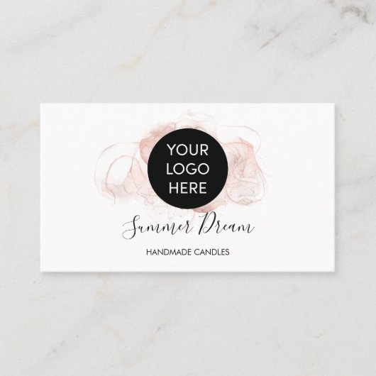 Eenvoudige moderne eminine legante Chic QR code Visitekaartje (Voorkant)