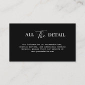Eenvoudige moderne en minimalistische zwarte bruil informatiekaartje (Voorkant)