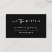 Eenvoudige moderne en minimalistische zwarte bruil informatiekaartje (Voorkant)