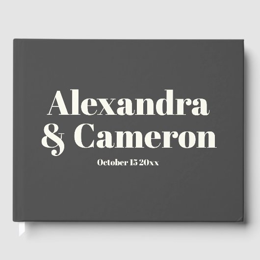 Eenvoudige, moderne esthetische aangepaste naam br gastenboek (Voorkant)