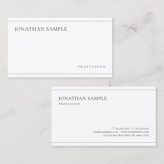 Eenvoudige moderne esthetische minimalistische pro visitekaartje (Voorkant / Achterkant)